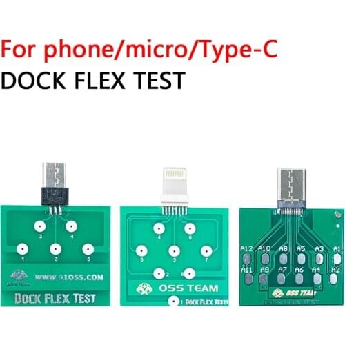 Micro USB Dock Flex Test Board for 11 xs x Android Phone U2 Battery Power for Type-C Charging Dock Flex Easy Testing board Tool