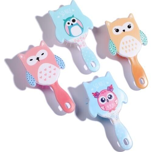 Cartoon OWL Hair Brush Scalp Cute Massage Comb Anti-static Hair Comb Brush Professional Girl Care Combs Hairbrush Salon