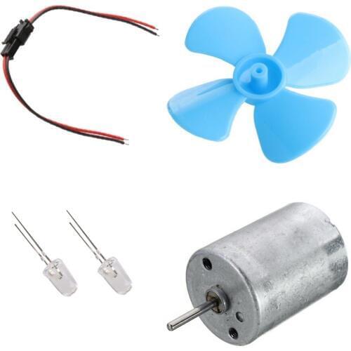 DIY Kits 6-9V Wind Turbine Micro Motor/ Mini Blue Leaf Paddle/ Diodes/ Cables