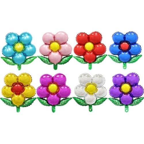 Kuchang 5pcs 55*58cm five leaf flower arch inflatable air Globos flower Shaped Foil balloons Marriage room birthday party Decor