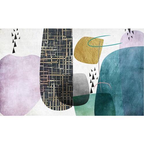 8d Cartoon geometry Wallpaper Mural wall stickers for kids rooms and living room 8d Photo Mural 3D Decor Wall Decals Art