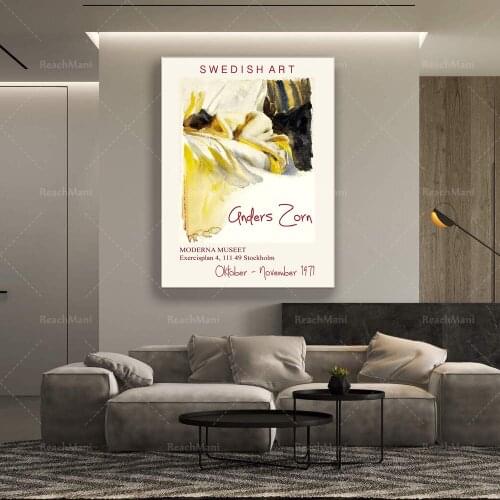 ANDERS ZORN POSTER 1971,Modern art poster,Abstract art print,Exhibition Poster,Scandinavian art poster,Vintage art poster