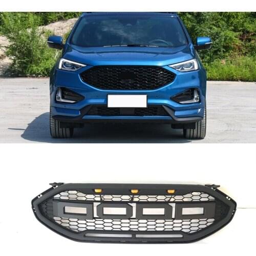 Fit for Edge 2019 2020 Racing Grills High Quality ABS Honeycomb Mesh With LED Light Front Middle Grille