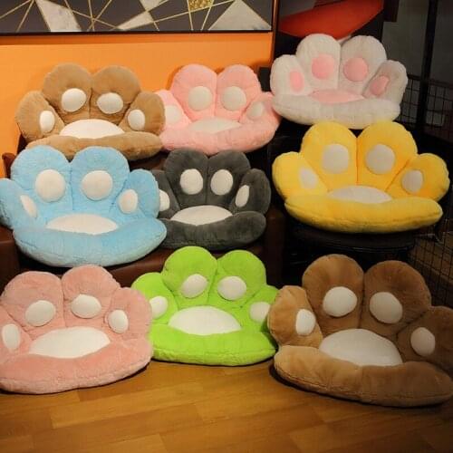 Kawaii Rainbow Paw Pillow Animal Seat Cushion Stuffed Bear Paw Flower Pillow Plush Sofa Indoor Floor Home Chair Decor Gift