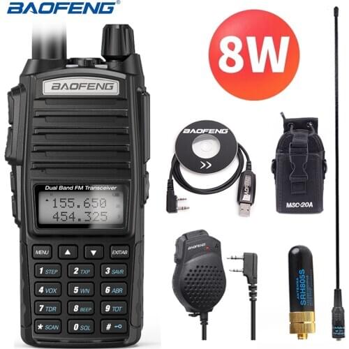 Baofeng UV-82 Walkie Talkie Dual PTT UV 82PLUS Portable Two way Radio VHF UHF Ham CB Radio Station Hunting TransceiverBAOFENG U
