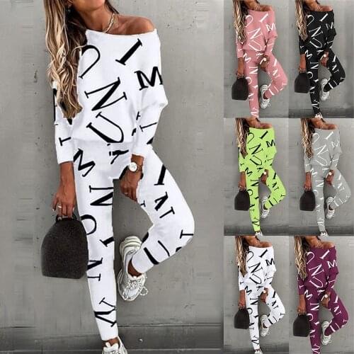 Jodimitty 2 Piece Casual Fleece Tracksuit Womens Set Letter Print Oversized Sweatshirt Women Hoodie Suit Winter Solid Sport Set