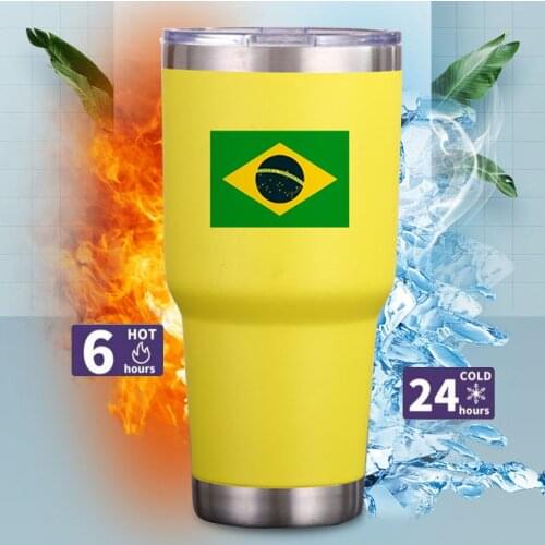 30 oz Stainless Steel Thermos Tumbler Cup Travel Coffee Mug DIY pattern Brazil Flask Thermo Cup Bottle Water Cup Garrafa Termica