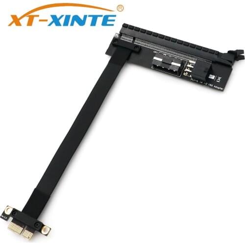 XT-XINTE High Quality PCI-e PCI Express 1X to 16X Extension Cable with 4Pin and ATX 6Pin Power Input Connector