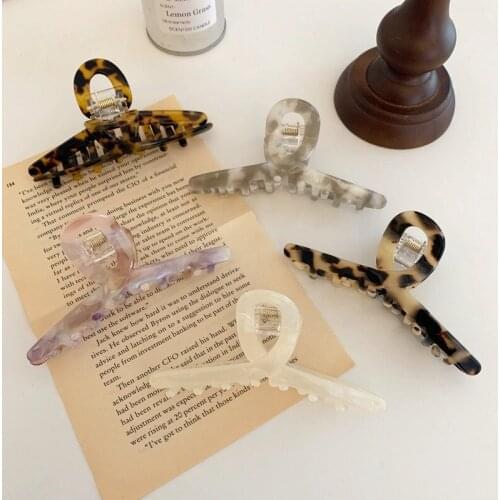 High Quality Geometric Acetate Hair Claws Large Hair Crabs Clip Leopard Grain Hair Clamps For Women Hair Accessories