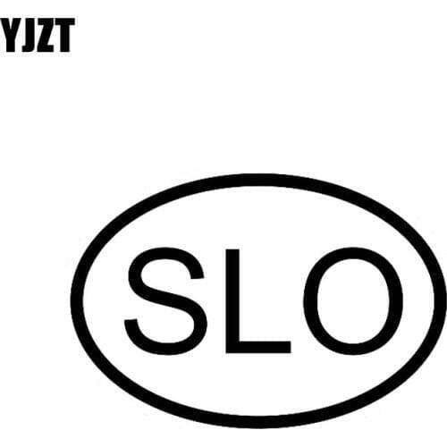 YJZT 13.1CM*8.9CM CAR STICKER VINYL DECAL SLO SLOVENIA COUNTRY CODE OVAL Black Silver C10-01255