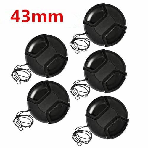 10pcs/lot 43mm center pinch Snap-on cap cover for 43 camera Lens