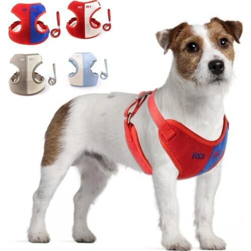 2020 New Pet Dog Harness Adjustable Dog Cat Vest Harness Leash Set Pet Walking Harness For Medium Large Dogs Dog Accessories