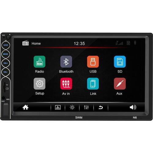 Car MP5 Player 7 Inches Bluetooth Multilingual With Reversing Image 60w 12v 800 * 480 TDA7388 Fm 87.5~108MHZ For Android Iphone
