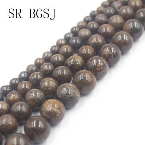 Free Shipping 6mm 8mm10mm 12mm Bronzite Gems Natural Stone Round Beads Wholesale Lots Bulk Beads Strand 15"