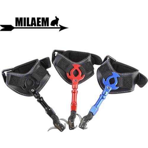Archery Compound Bow Wrist Release Aids Straps Trigger Caliper 360 degree Buckle Shooting Hunting Accessories