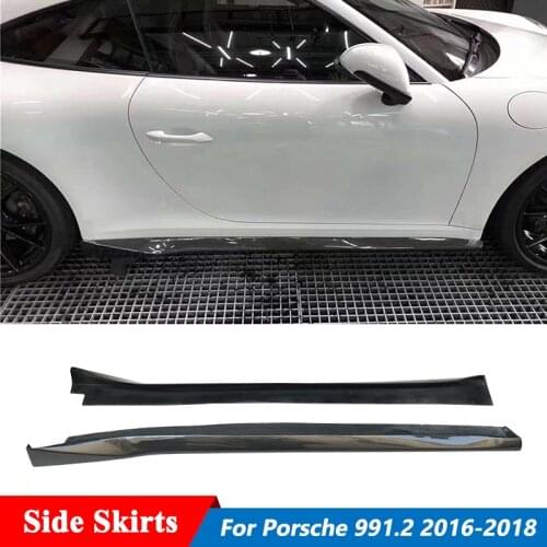 Carbon Fiber Or FRP Material Side Skirts Extensions Lip For Porsche 911 991.2 Car Tuning 2016-2018