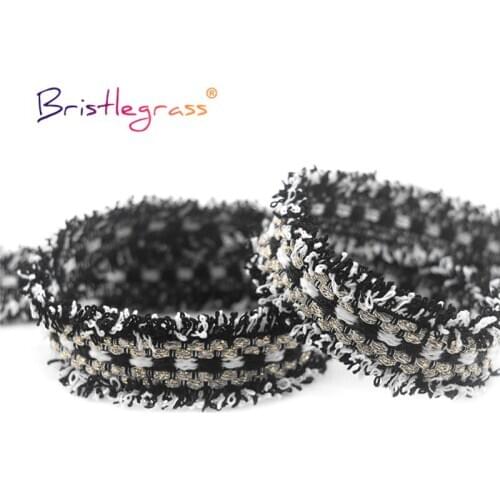 BRISTLEGRASS 1 Yard 3/4" 18mm Glitter Braided Crochet Lace Trims Macrames Ribbons Hair Clip Headband Pillow Costume Sewing Craft