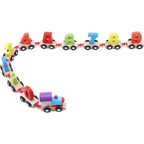 Mini Digital Train Wooden Alphabet Number Educational Children Building Block Kid Train Railway Block Toy Kids Toys