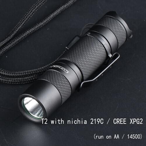 Convoy T2 with Nichia 219C/Cree XPG2 Linterna Led Flashlight Torch AA/14500 Version Mini Flash Light Lanterna Camping Latarka