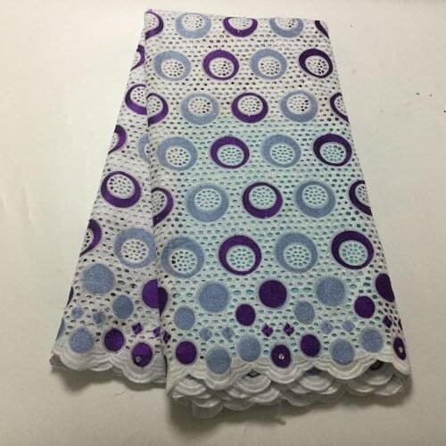 Stones Cotton Lace African Swiss Voile Lace Fabrics Embroidery in Switzerland Dry Cotton Lace Fabric For Wedding Dress 5yards