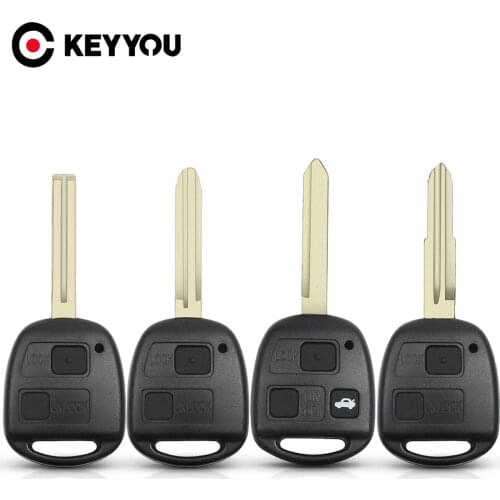 KEYYOU For Toyota Camry Rav4 Corolla Prado Yaris Tarago Cruiser Land 2 Button TOY41/TOY43/TOY47/TOY48 Remote Key Shell With Pad