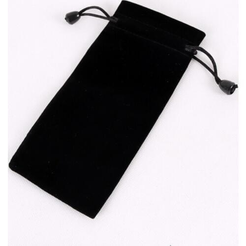 High Quality 100pcs Black 7.5x18cm Drawstring Velvet Bags Pouches Jewelry Bags Christmas Valentines Gifts Bags Cosmetics Bags