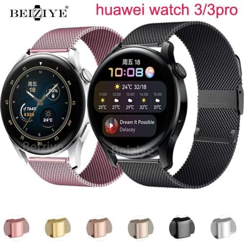 Stainless Steel Metal Wrist Strap For Huawei Watch 3 Milanese watchband Bracelet for Huawei Watch 3 Por Accessories Wristband