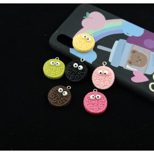 Cute Biscuit Charms For Bracelets Key Chain Earring Jewelry Making DIY Craft Pendants Handmade Dollhouse