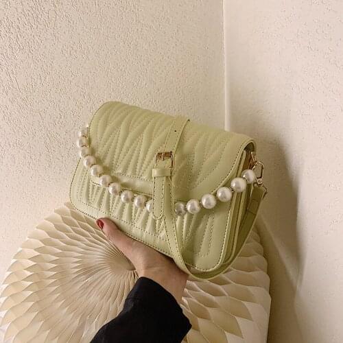 Fashion Pu Leather Women Pearl Handle Handbags High Quality Ladies Crossbody Bags for Women Designer Female Shoulder Travel Bag