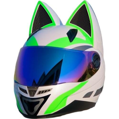 NITRINOS Brand New Arrival Full Face Motorcycle Helmet Lovely Cat Helmet Motorbike Helmet Casco Modular Casque