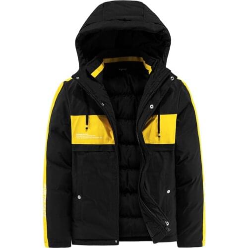 Mens Cotton-Padded Jacket and Velvet Padded Winter Jacket Mens Padded Jacket Outdoor Cold-Proof Clothes Plus Size Winter Men