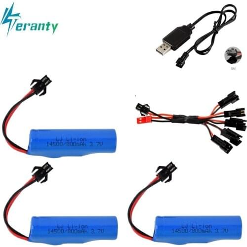 For JJRC C2 D828 RC Car Parts 14500 3.7v 800mah Lipo Battery and charger set For RC Stunt Dump Car Battery Toys Accessories