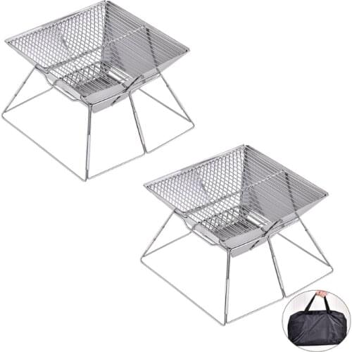 Portable Foldable Camping Barbecue Grill Lightweight BBQ Tool Kits for Outdoor Cooking Camping Hiking Picnics Outdoor