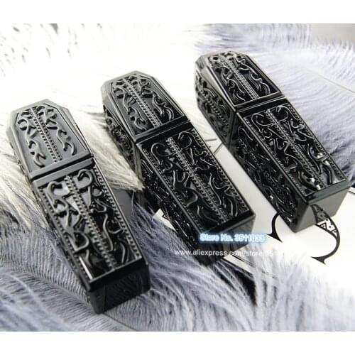 12.1mm Empty Black Retro Design Lipstick Tube Hollow Style Plastic Lip Balm Refillable Bottle Cosmetic Lipstick Tube 30pcs 50pcs