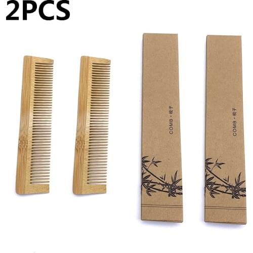 2Pcs Natural Eco Biodegradable Bamboo Comb Massage Hair Vent Brush Brushe Hair Care and Beauty Massager Wholesale Hair Care comb