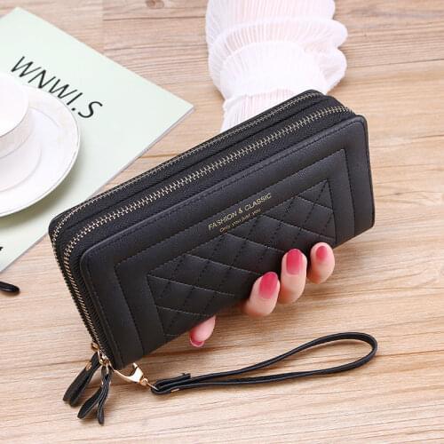 Luxury Designer Womens Wallet 2021 New Long 2 zipper Multi-card Position Clutch Female Multi-function Coin Purse Card Holder