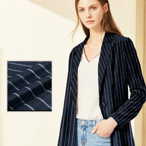 Worsted wool fabric thickened encryption jacquard striped wool fabric original packaging export fabric suit jacket skirt cloth