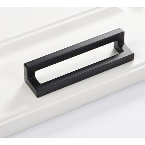 Modern Industry Style Hollow Square handles black handles Furniture Cabinet Handle