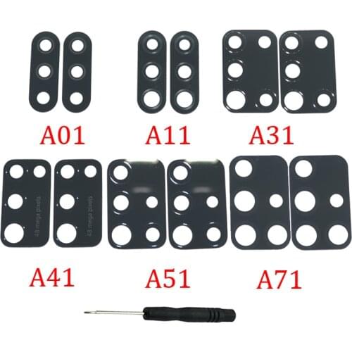 Camera Glass Lens For Samsung A01 A11 A21 A31 A41 A51 A71 A21S Original Phone Housing New Rear Back Camera Cover with Adhesive