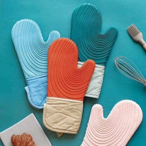 Heat Resistant Silicone Glove Microwave Baking Kitchen Thick Cooking BBQ Grill Gloves Oven Mitts Gadgets Home Accessories