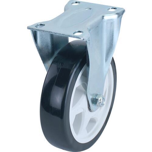 1Pcs 5-inch Furniture Fixed Flat-Panel PU Casters Office Chair Swivel Caster Wheel Metal Heavy Bearing Wheel