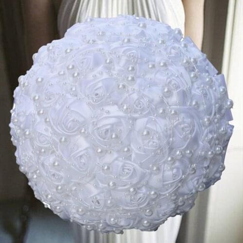 1pc/lot White Bride Flower With Pearl For Wedding Decoration