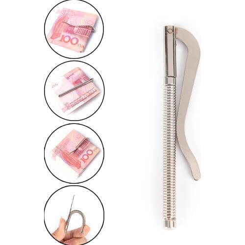 1PC New arrival Stainless Steel Metal Money Clip Fashion Simple Silver Dollar Cash Clamp Holder Wallet for Men Women