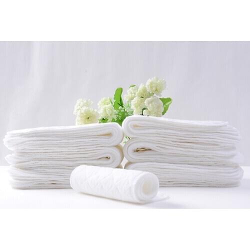 10PCS Reusable Baby Diapers Cloth Diaper Inserts 1 Piece 3 Layer Insert 100% Cotton Washable Baby Care Eco-friendly Diaper