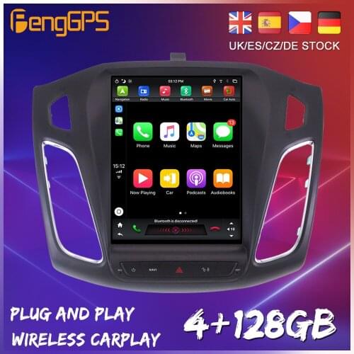 128GB Android 9 Tesla Style Screen For Ford Focus 2012 - 2018 Car Radio Auto Multimedia Video accessories Player Navigation GPS