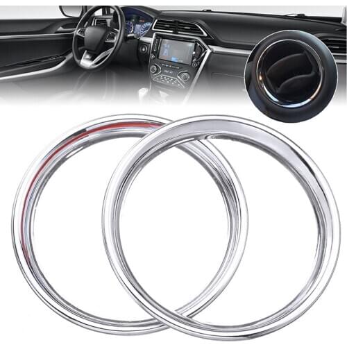 2pcs Car Styling Chrome Car Front Air Vent Insert Ring Cover Trim Fit For Nissan Versa Latio 2012-2017