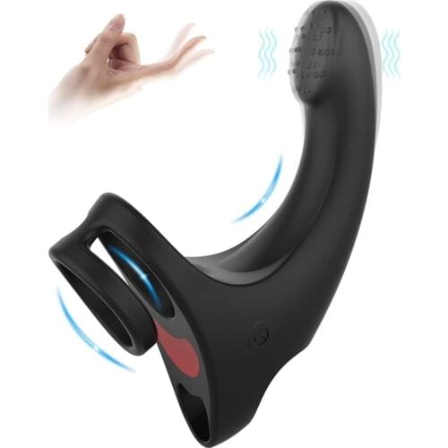 3 in 1 G Spot Finger Vibrator Wearable Perineum Vibrator USB Rechargeable Prostate Massager Vibrating Cock Rings for Men & Women