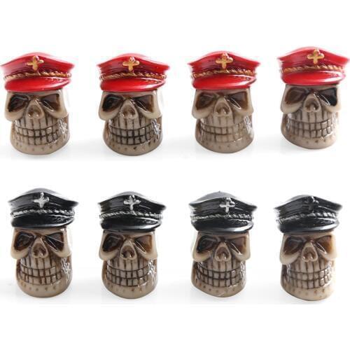 200pcs Military Officer Skull Head Tire Valve Dust Caps US Tyre Valve Stem Covers Car-styling Parts Novelty Auto Car Accessories