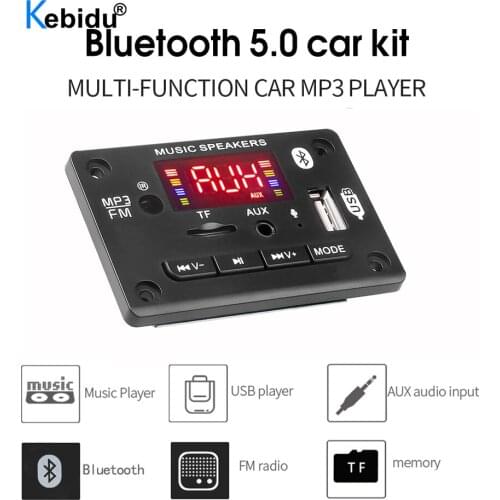 Car Audio USB TF FM Radio Record Decoder Module Bluetooth MP3 WMA Decoder Board With Handsfree Call Mic For Car Speaker Phone