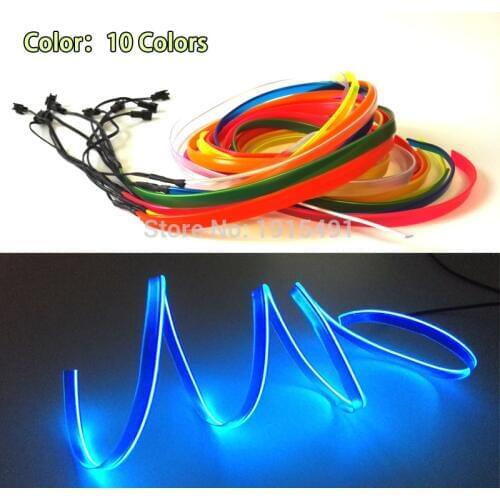 Car Interior Decor 1m-5m Sewable 2.3mm skirt EL Wire Tron Glow Wire Easy Sew Tag Flexible Flickering led Neon Strip for Festival